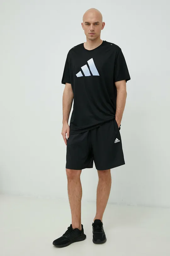 Бігова футболка adidas Performance Run Icons чорний