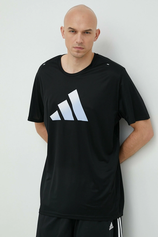 czarny adidas Performance t-shirt do biegania Run Icons