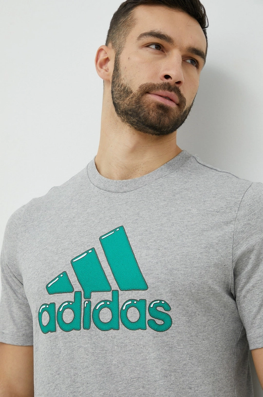 szary adidas t-shirt bawełniany