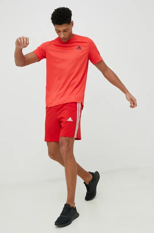 adidas Performance edzős póló Designed for Movement piros