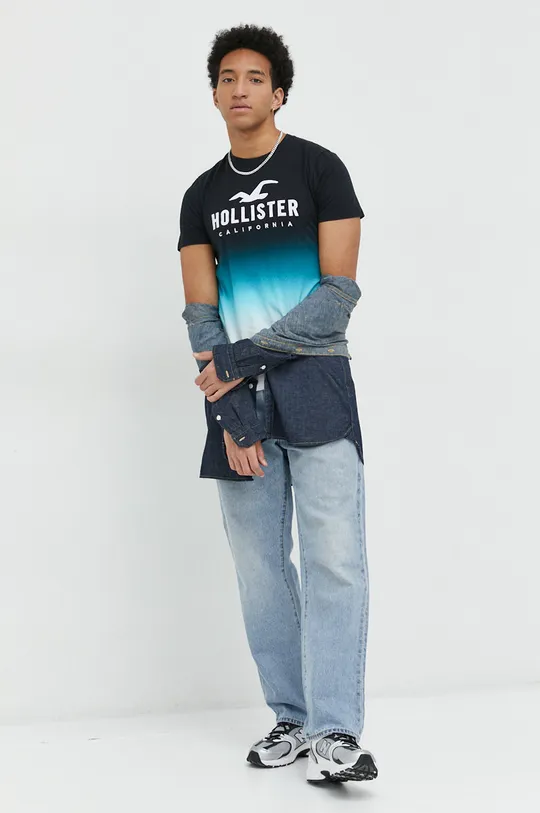 Hollister Co. t-shirt bawełniany czarny