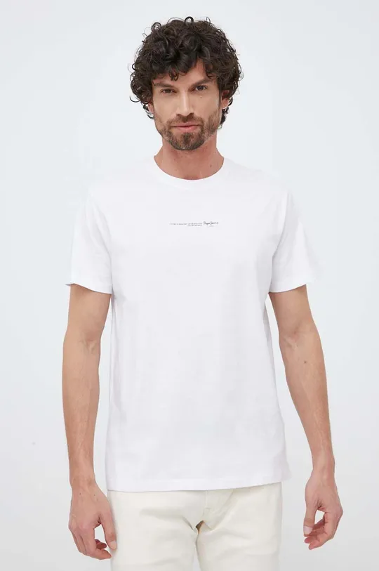 biały Pepe Jeans t-shirt bawełniany David Męski
