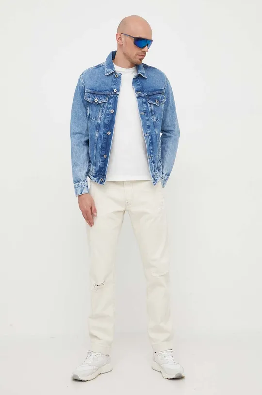 Βαμβακερό μπλουζάκι Pepe Jeans Ronson λευκό