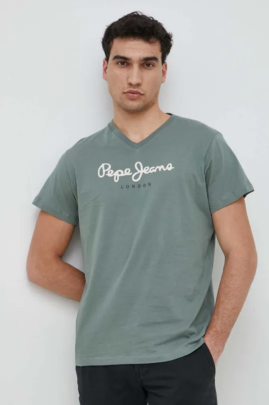 πράσινο Βαμβακερό μπλουζάκι Pepe Jeans Eggo