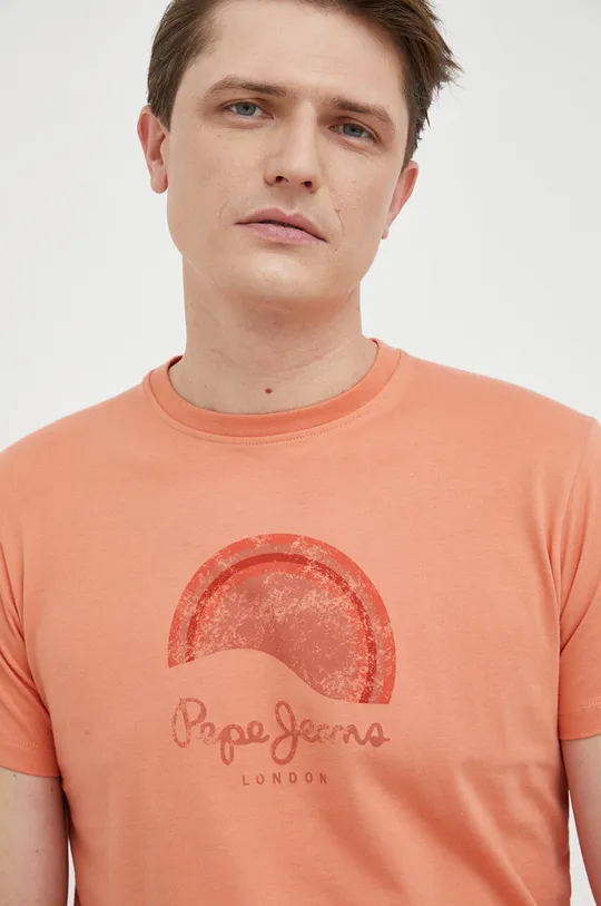 pomarańczowy Pepe Jeans t-shirt bawełniany Richmond