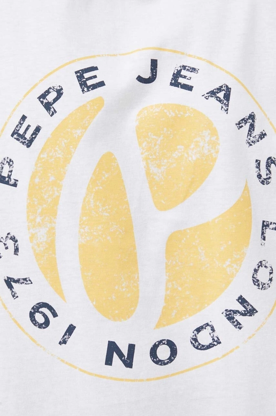 λευκό Βαμβακερό μπλουζάκι Pepe Jeans