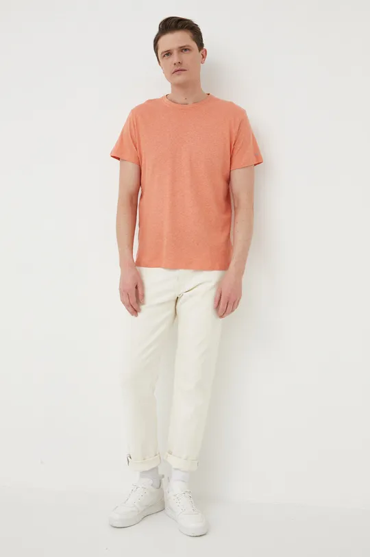 Λευκό μπλουζάκι Pepe Jeans πορτοκαλί