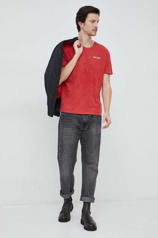 Pepe Jeans t-shirt bawełniany Rakee czerwony