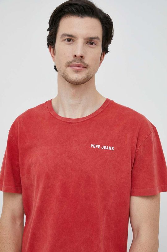 czerwony Pepe Jeans t-shirt bawełniany Rakee