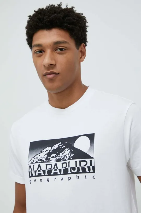 білий Бавовняна футболка Napapijri Чоловічий