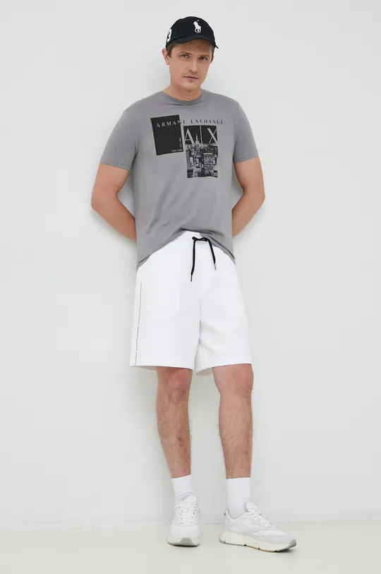 Armani Exchange t-shirt bawełniany szary