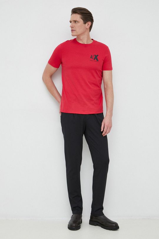Armani Exchange t-shirt bawełniany czerwony