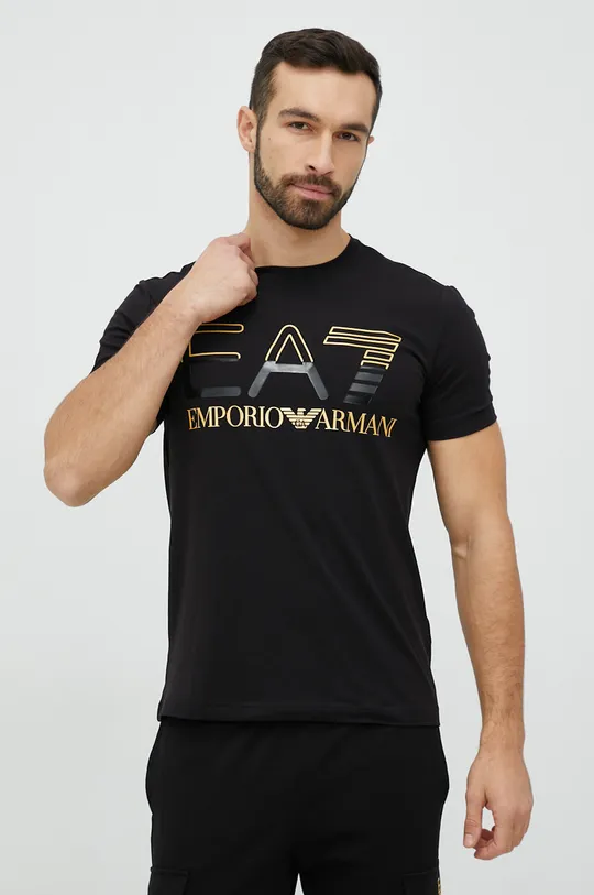 čierna Tričko EA7 Emporio Armani Pánsky