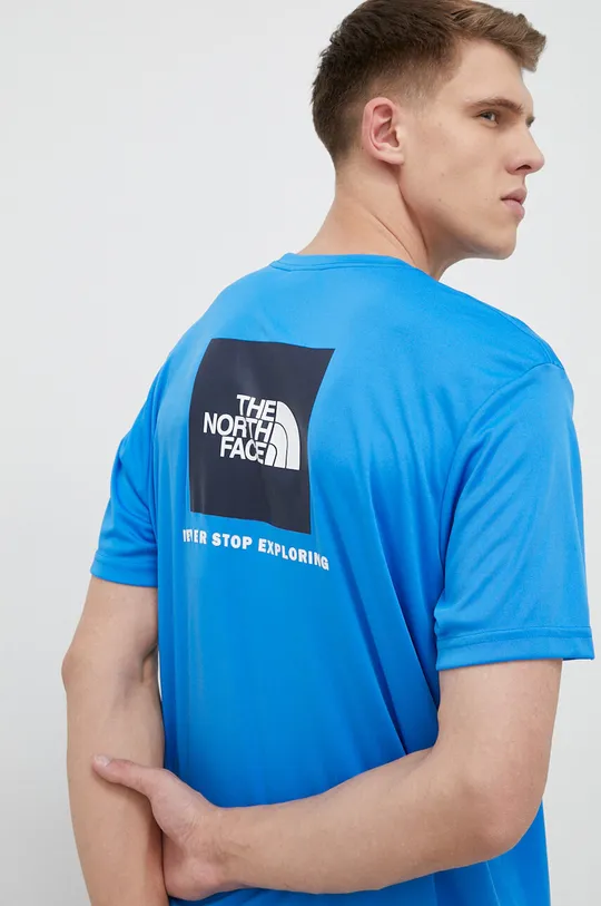 niebieski The North Face t-shirt sportowy Reaxion Red Box Męski