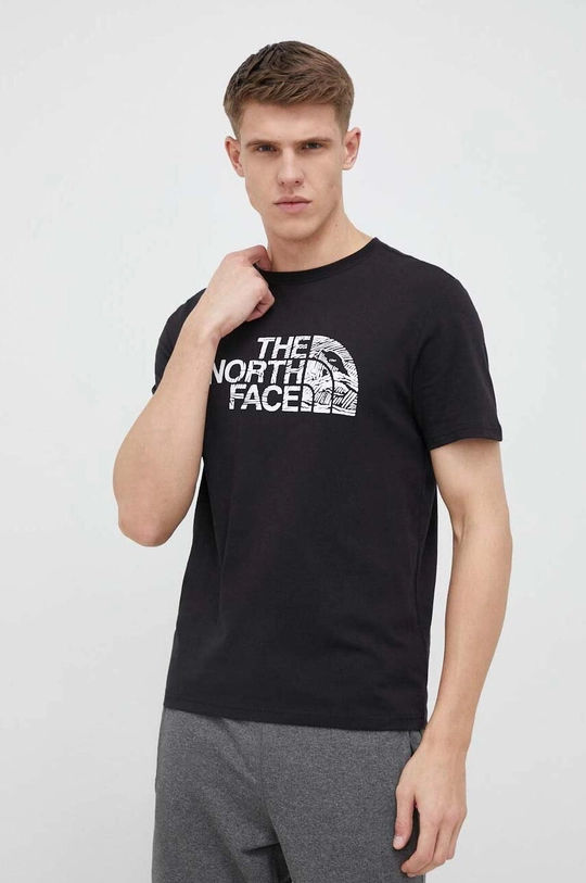 czarny The North Face t-shirt bawełniany Męski