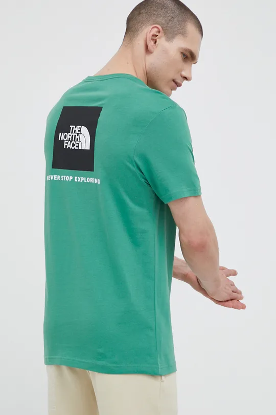zielony The North Face t-shirt bawełniany Męski