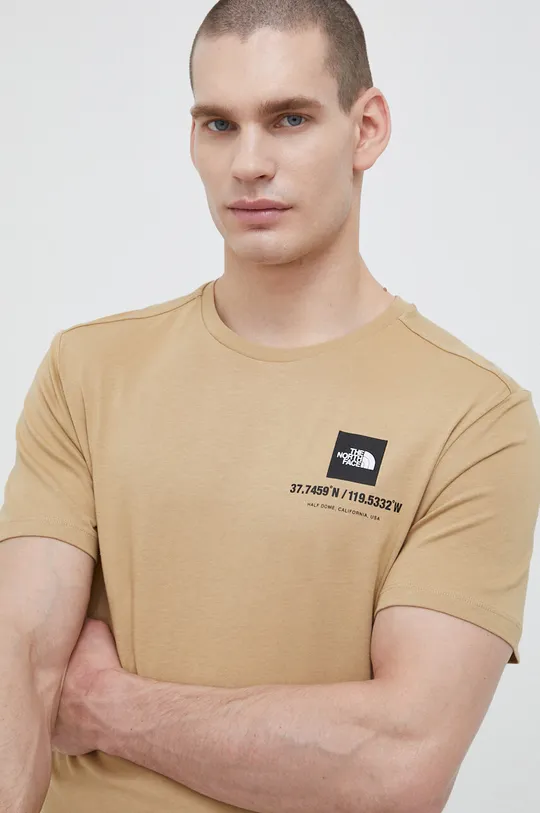 beżowy The North Face t-shirt bawełniany