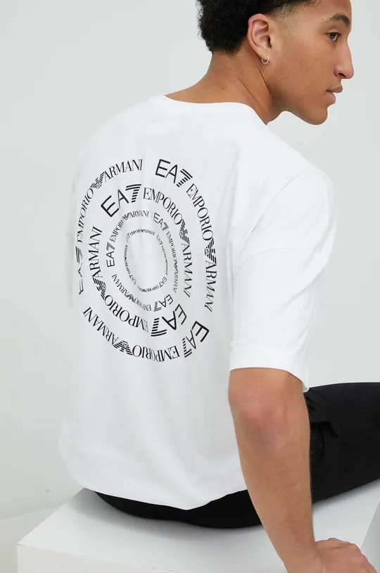 biały EA7 Emporio Armani t-shirt Męski