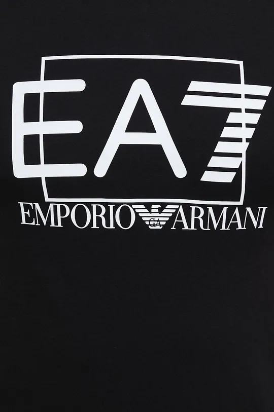 črna Bombažna kratka majica EA7 Emporio Armani