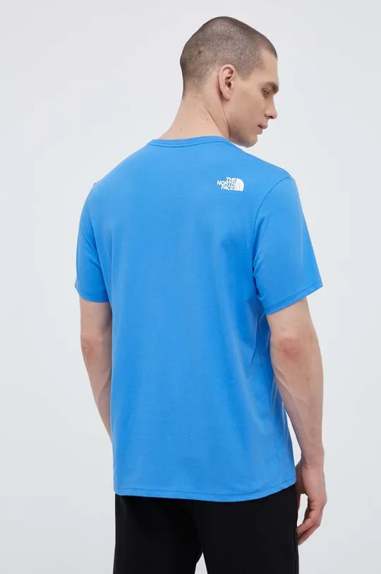 Bombažna kratka majica The North Face modra