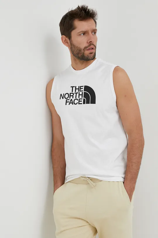 λευκό Βαμβακερό μπλουζάκι The North Face Ανδρικά