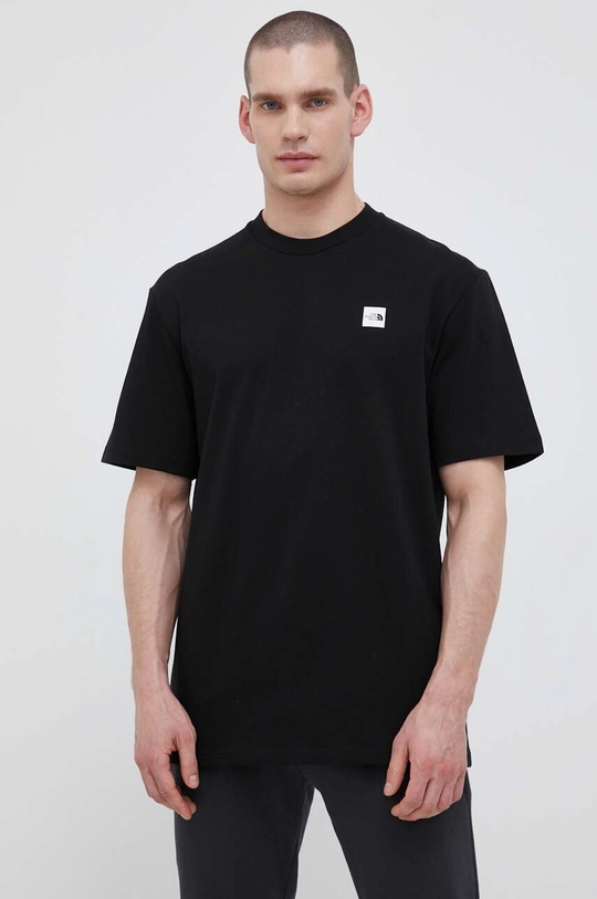 czarny The North Face t-shirt bawełniany Męski