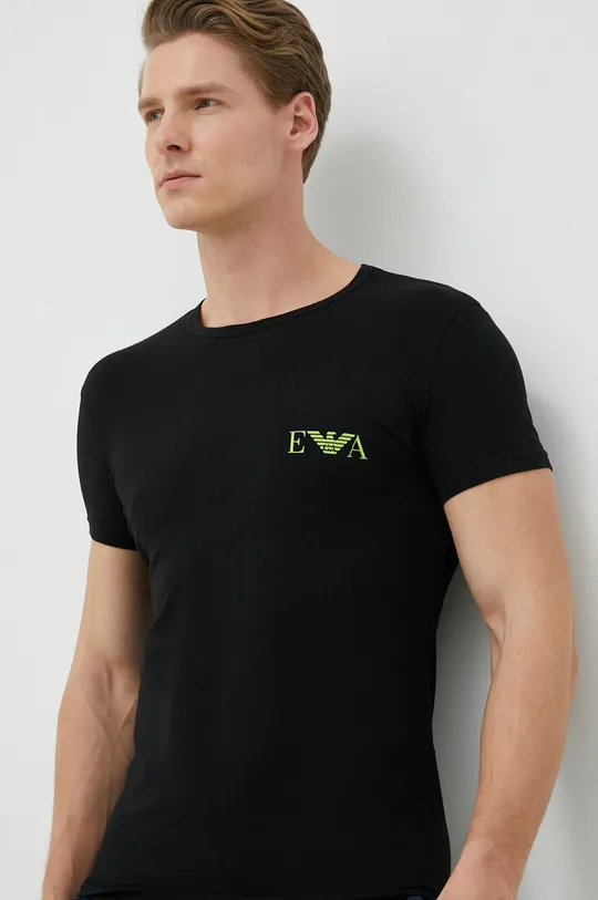 črna Kratka majica Emporio Armani Underwear 2-pack Moški