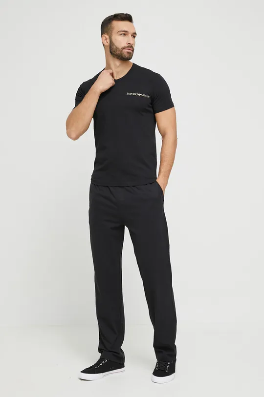 Μπλουζάκι lounge Emporio Armani Underwear 2-pack μαύρο