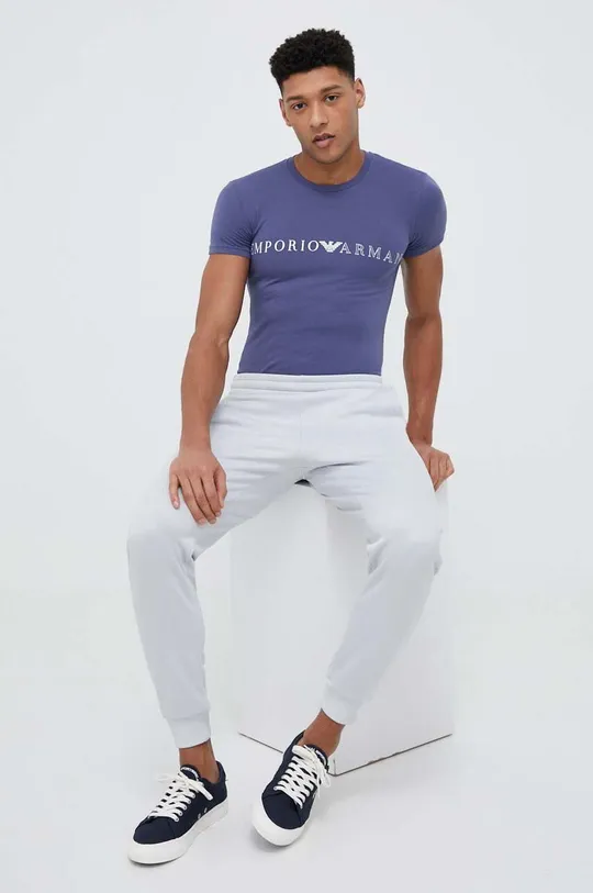 Homewear majica kratkih rukava Emporio Armani Underwear mornarsko plava