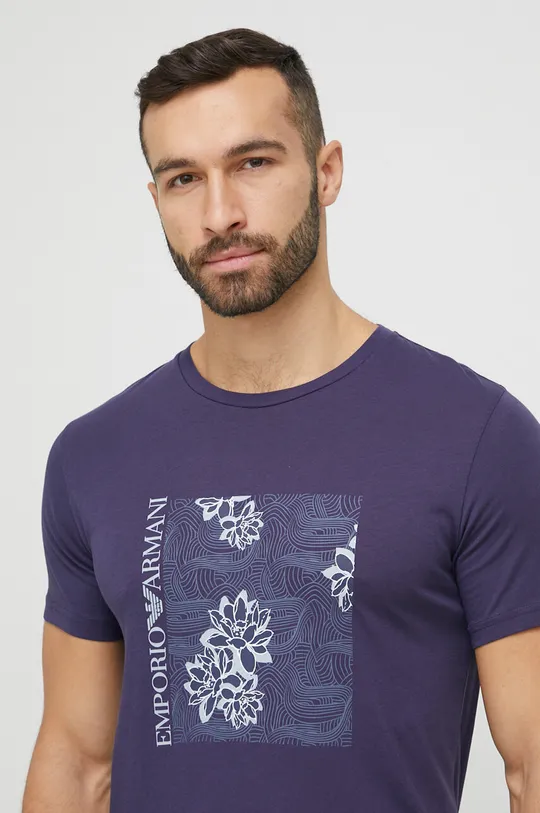 granatowy Emporio Armani Underwear t-shirt bawełniany Męski
