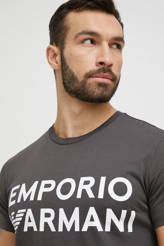 szary Emporio Armani Underwear t-shirt piżamowy bawełniany