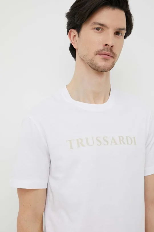 білий Бавовняна футболка Trussardi