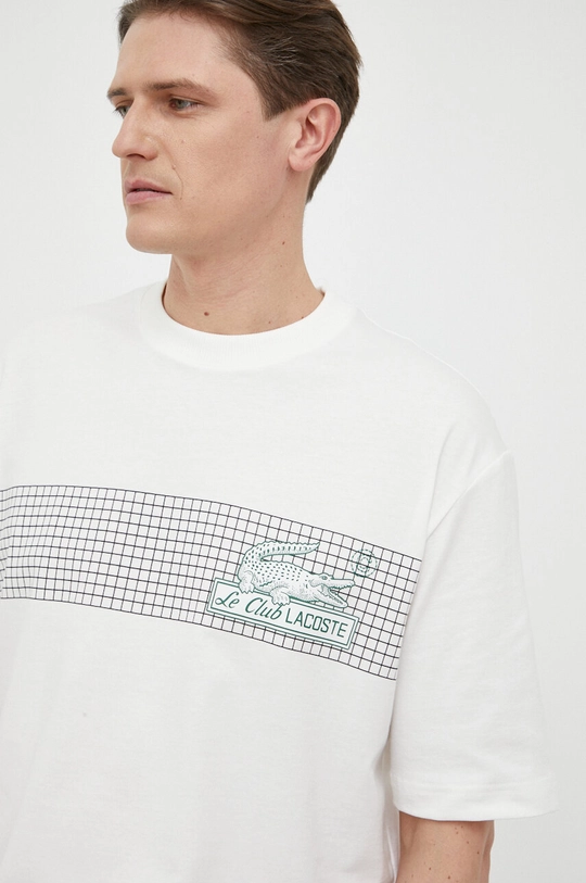 biały Lacoste t-shirt bawełniany Męski