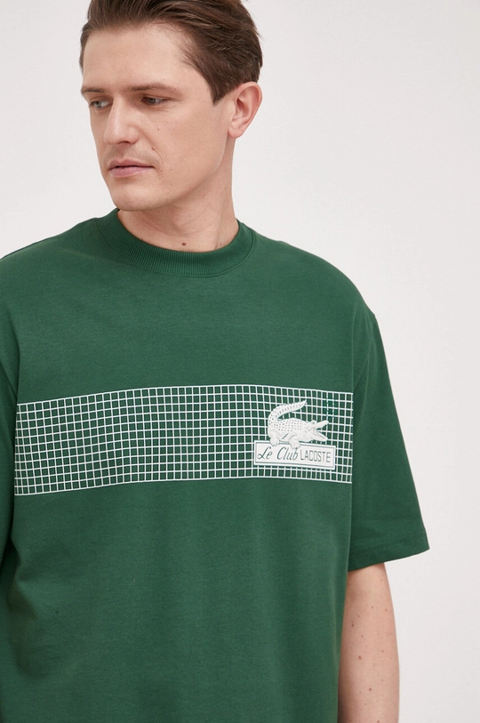 zielony Lacoste t-shirt bawełniany