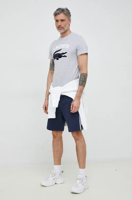 Lacoste t-shirt bawełniany szary