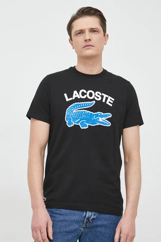crna Pamučna majica Lacoste