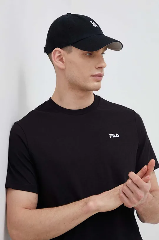 czarny Fila t-shirt bawełniany Berloz