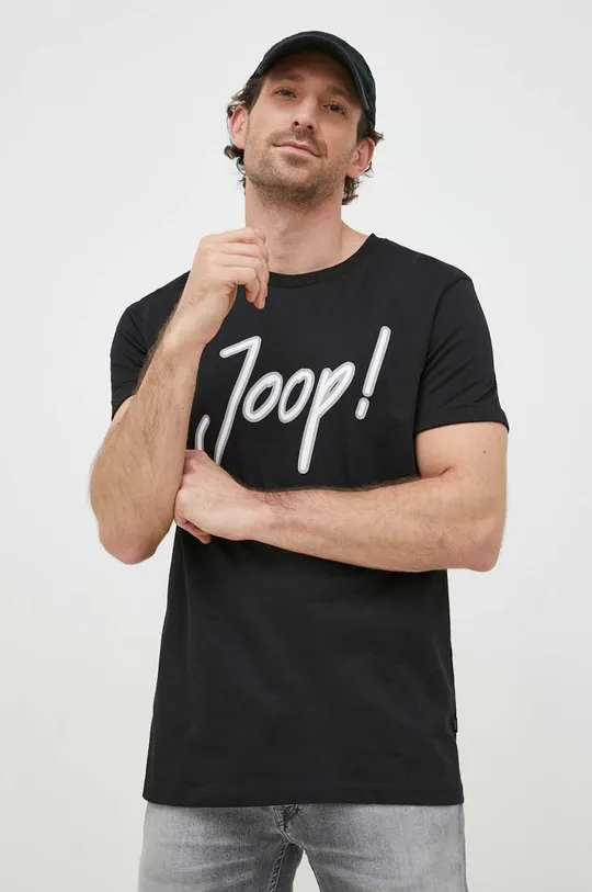 μαύρο Βαμβακερό μπλουζάκι Joop! Ανδρικά