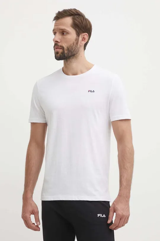 λευκό Βαμβακερό μπλουζάκι Fila 2-pack Ανδρικά