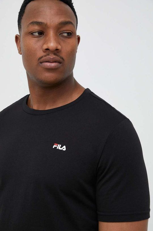 czarny Fila t-shirt bawełniany 2-pack