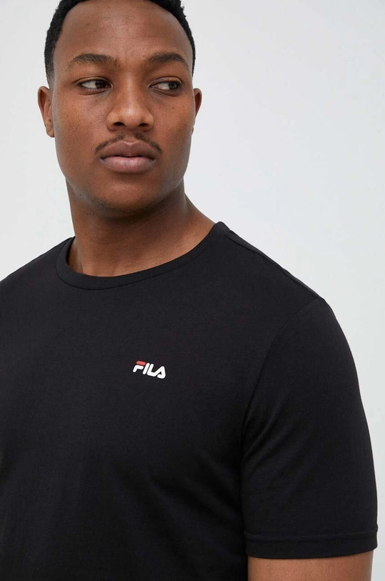 Бавовняна футболка Fila 2-pack колір чорний однотонний | ANSWEAR.ua