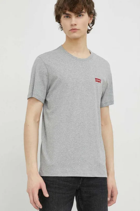Βαμβακερό μπλουζάκι Levi's 2-pack λευκό