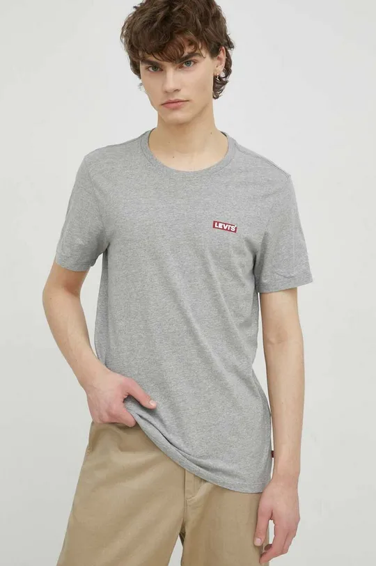 Βαμβακερό μπλουζάκι Levi's 2-pack λευκό