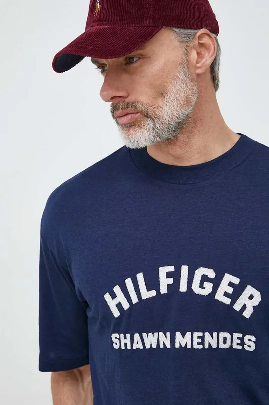 granatowy Tommy Hilfiger t-shirt x Shawn Mendes Męski