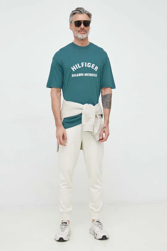Tommy Hilfiger t-shirt x Shawn Mendes turkusowy
