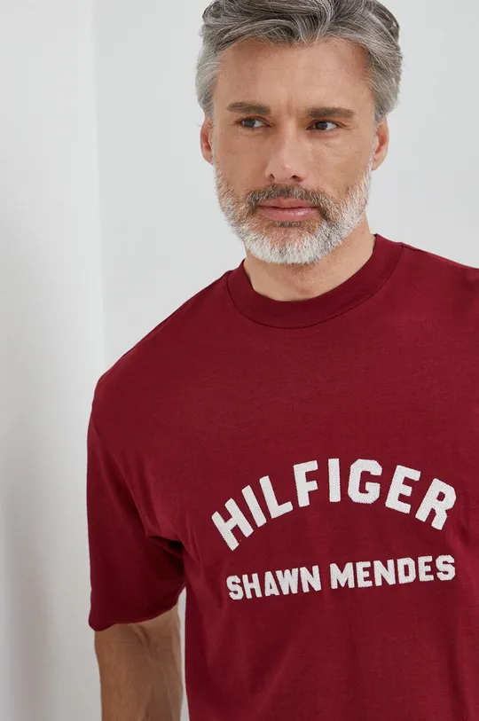 kasztanowy Tommy Hilfiger t-shirt x Shawn Mendes