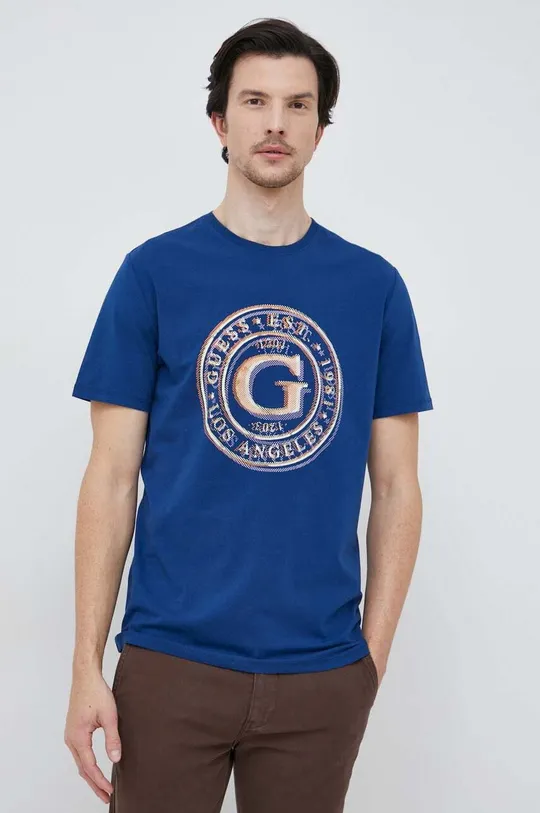 Majica kratkih rukava Guess mornarsko plava