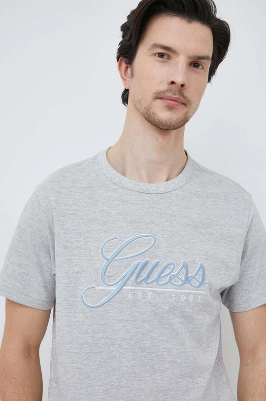 γκρί Βαμβακερό μπλουζάκι Guess