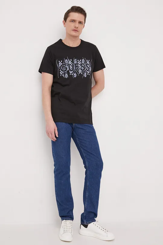 Guess t-shirt bawełniany czarny