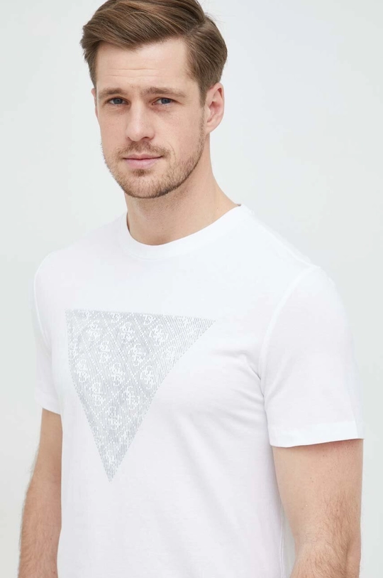 biały Guess t-shirt Męski